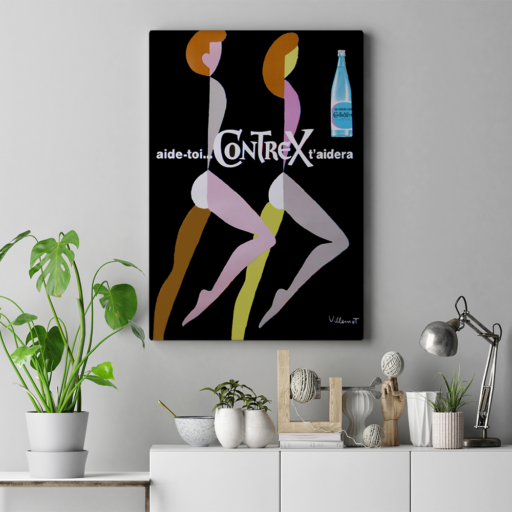 Contrex by Bernard Villemot Canvas