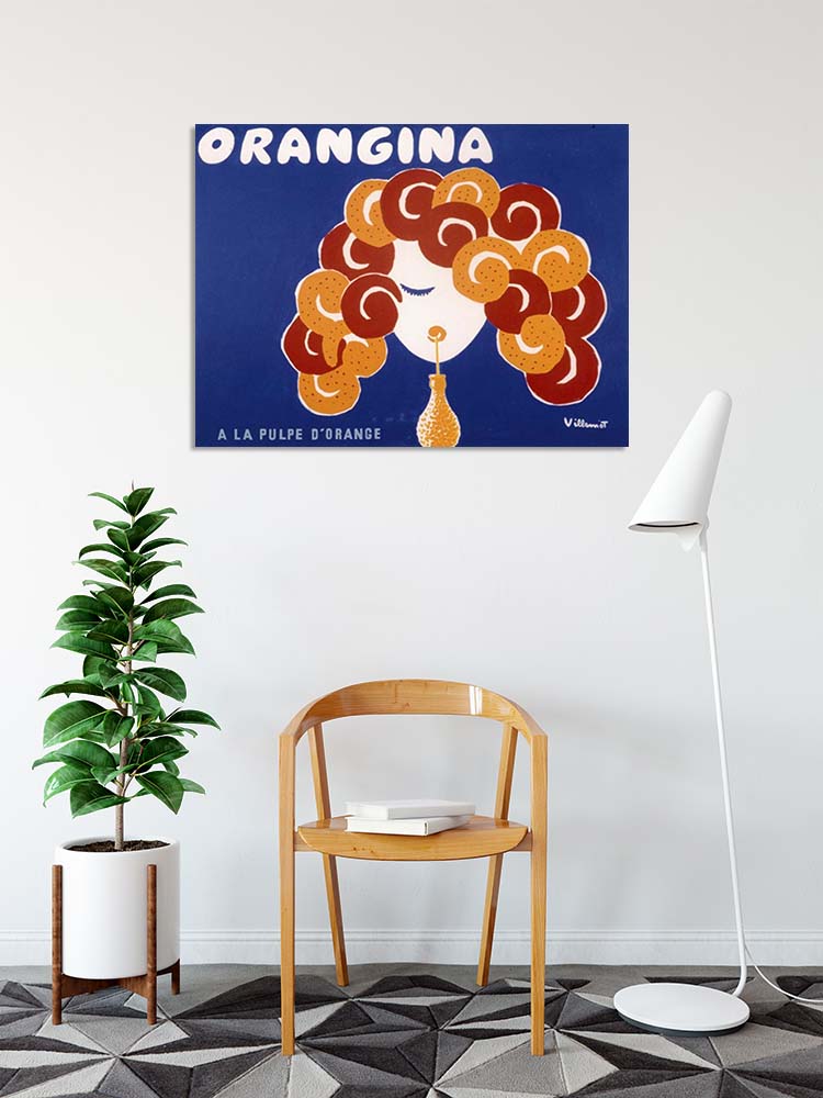 Orangina Hair By Bernard Villemot Poster & Canvas Print - Vintage Printz