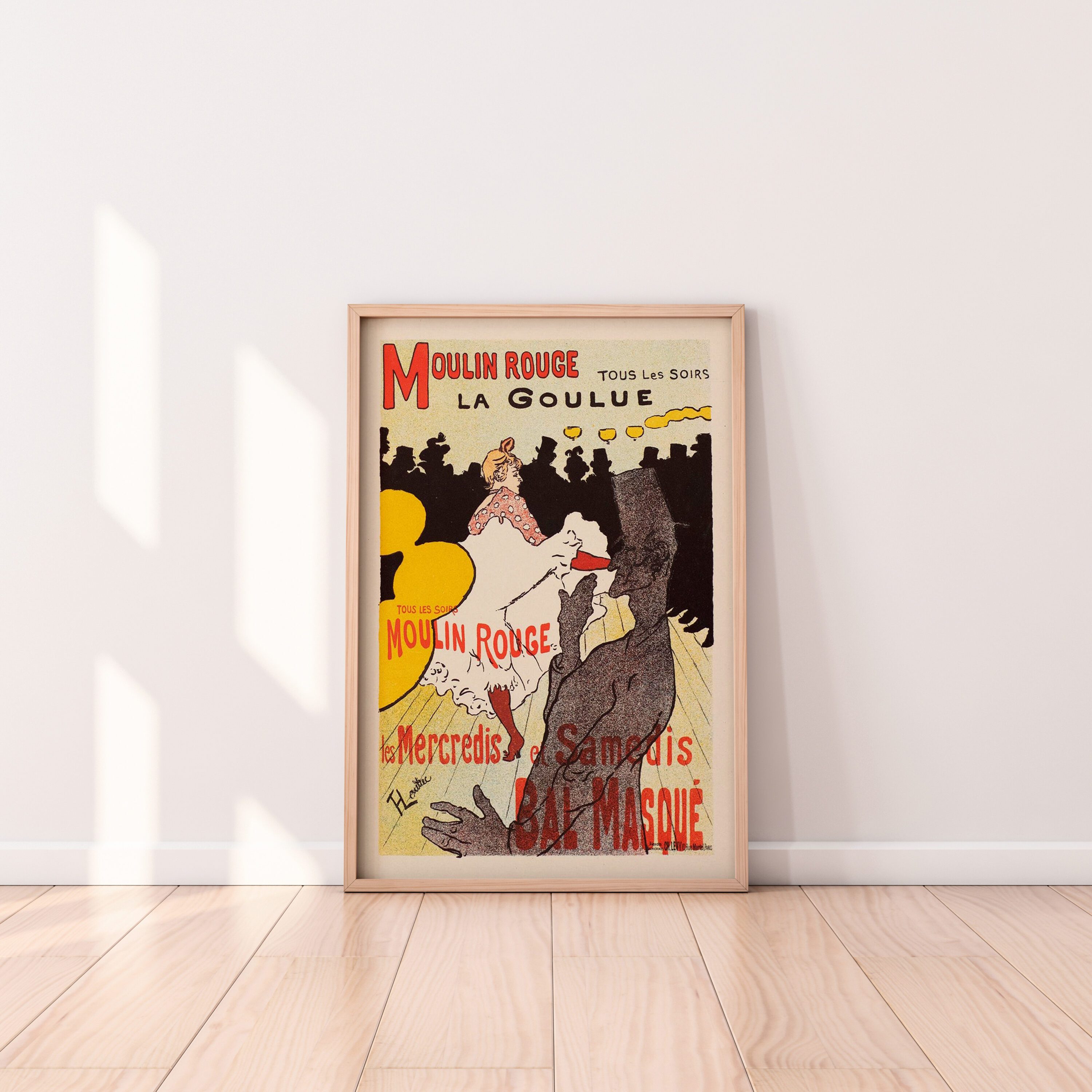 Le Moulin Rouge by Henri de Toulouse-Lautrec (1891) - A famous poster for the legendary Parisian cabaret, featuring dancer La Goulue.